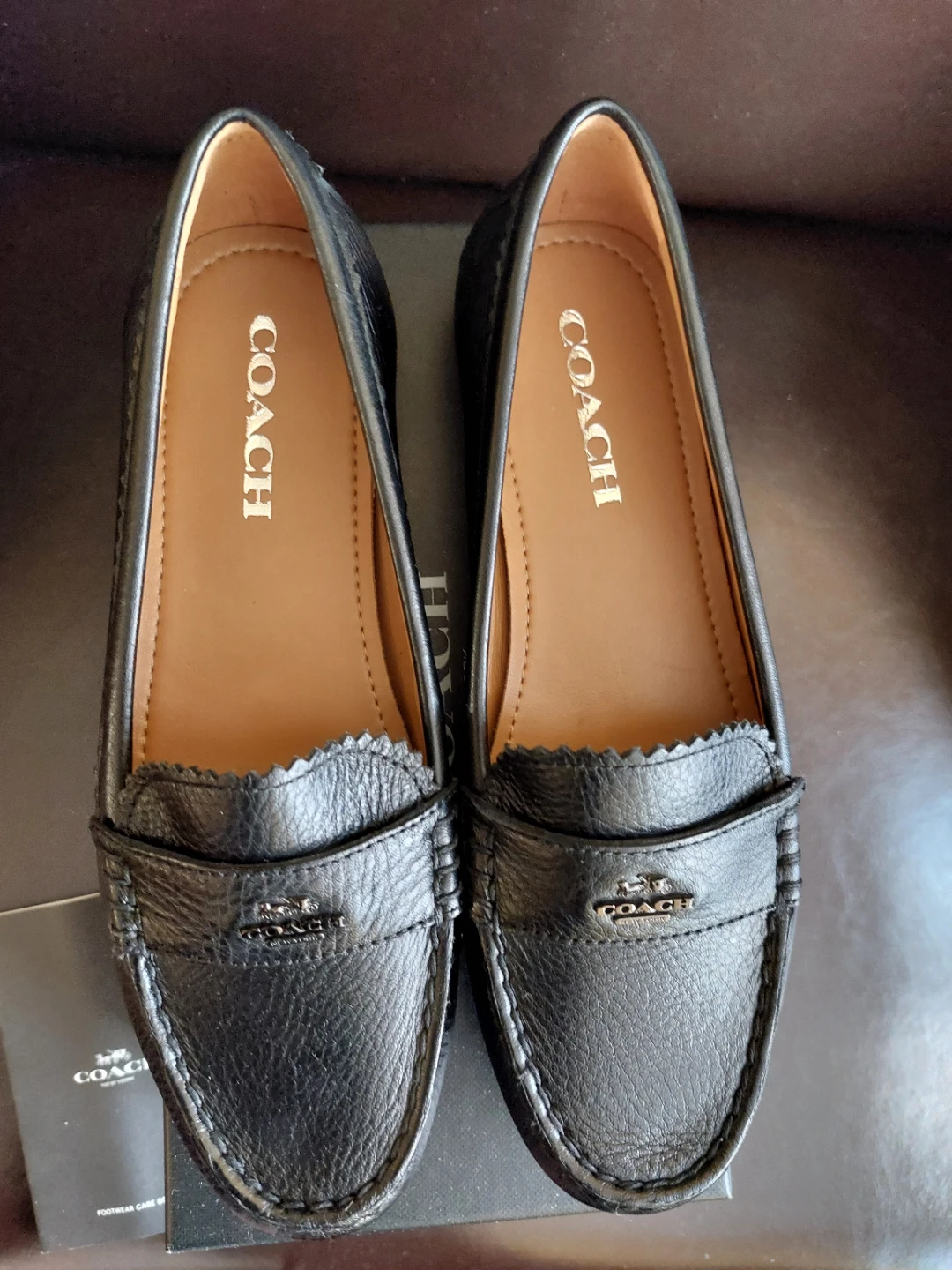 Coach Odette Pebble Grain Leather Loafers - Black - 7.5M - photo 2