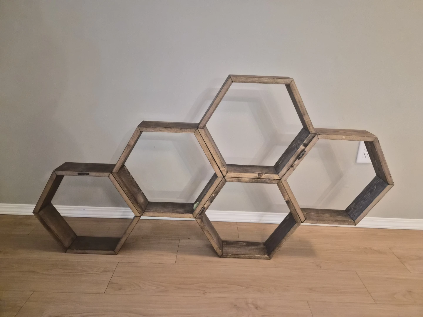 Wooden Hexagon Shelf