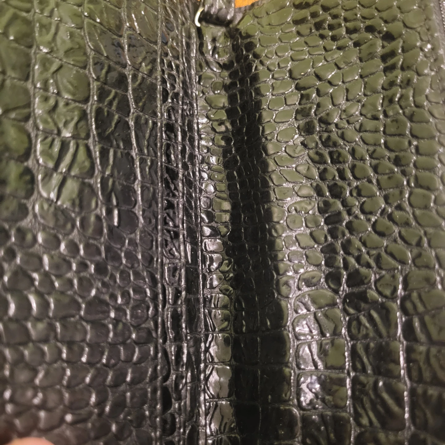 Black Croc-Embossed Wristlet Wallet - photo 5