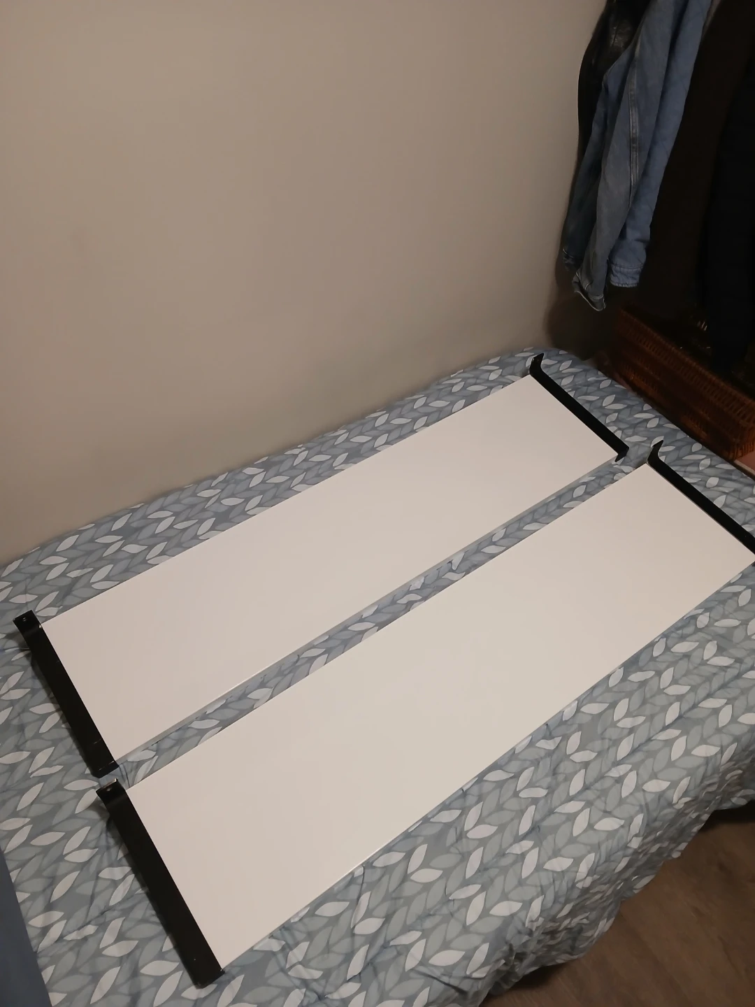 2 White Shelves with Brackets - IKEA Ekby Tony - photo 2