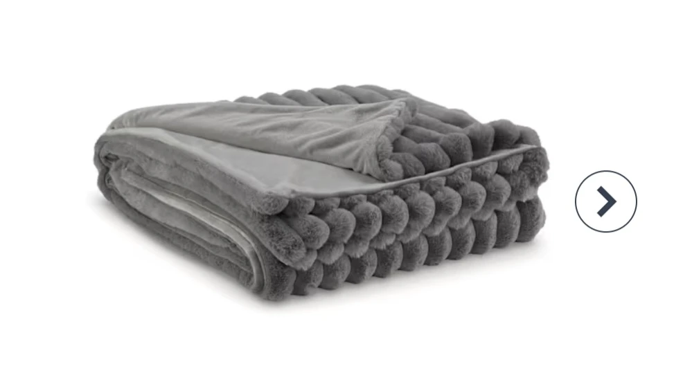 Grey Faux Fur Throw Blanket - photo 2