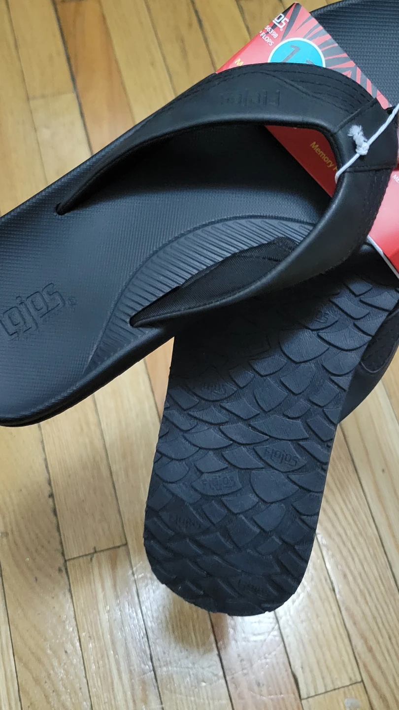 New Flojos Black Memory Foam Flip Flops - Size 12 - photo 3
