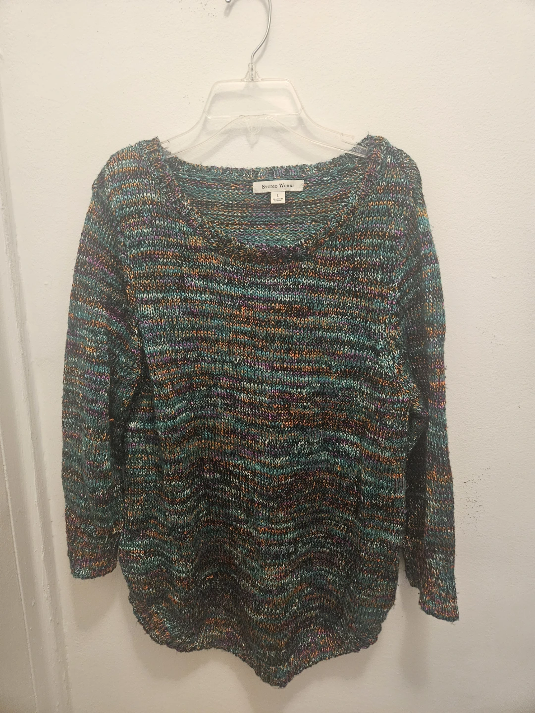 Green multi-colored sweater 🥕