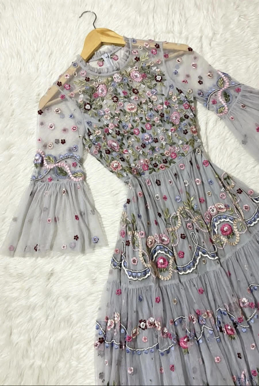 Needle and thread, Embroidered Tulle Maxi Dress