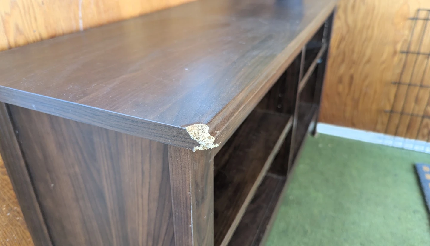 Dark Brown Media Console with Shelves #freecycle - photo 2