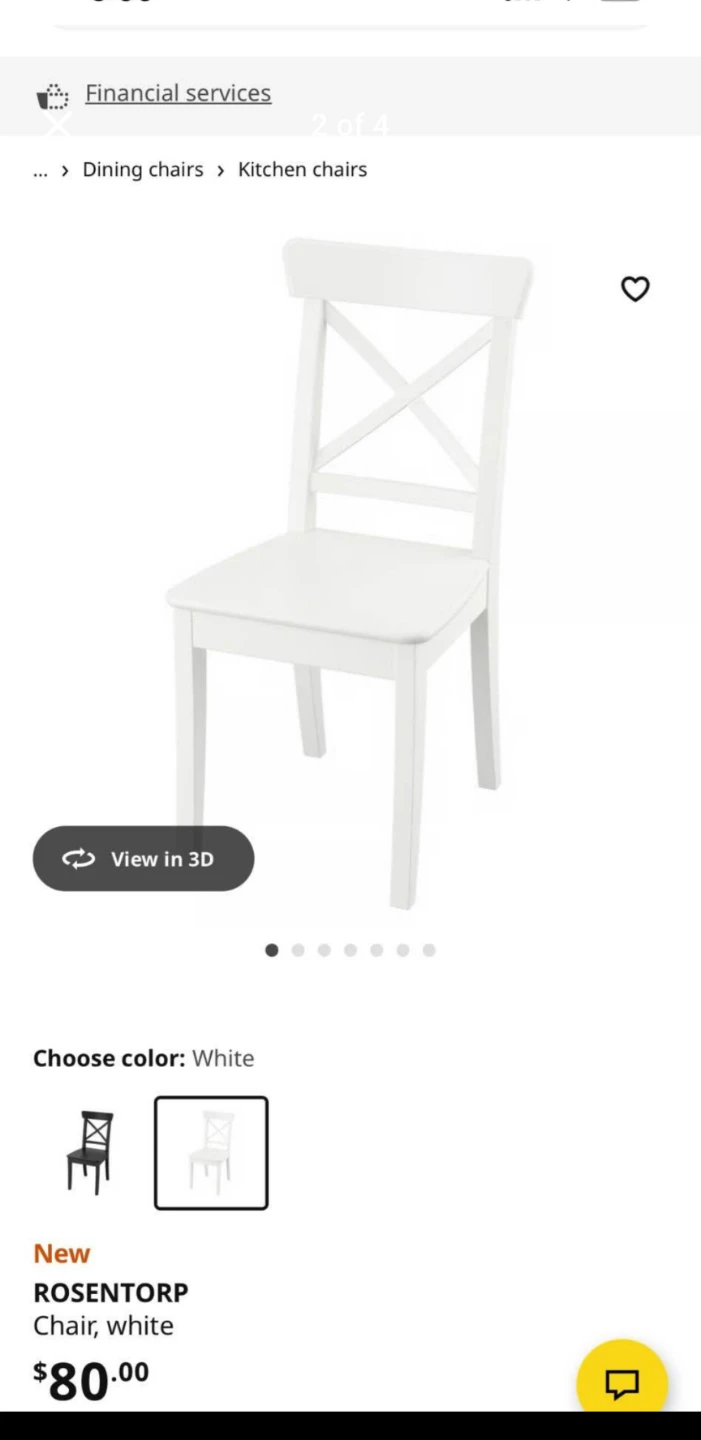 $35 ea. IKEA ROSENTORP Chair; sold hardwood (retail $80 ea.)