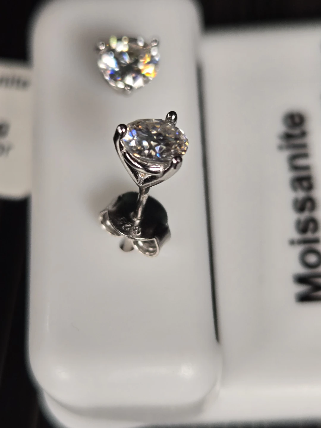 Moissanite 925 Sterling Silver Stud Earrings - photo 2