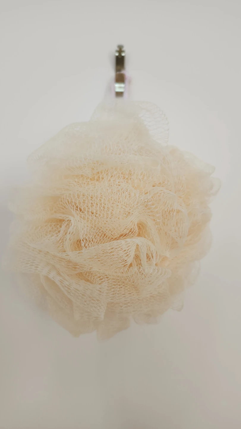 Pale Pink Shower Brush with Loofah