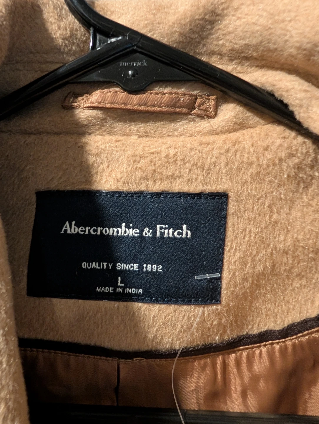 Abercrombie & Fitch Men's Camel Wool Blend Coat - Size Large - photo 2
