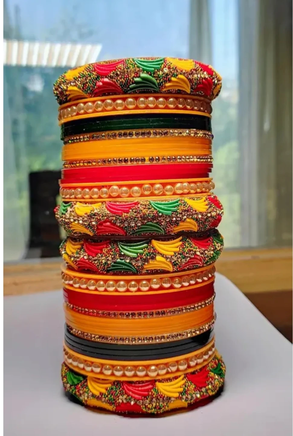 Set of colourful glass bangles - photo 2