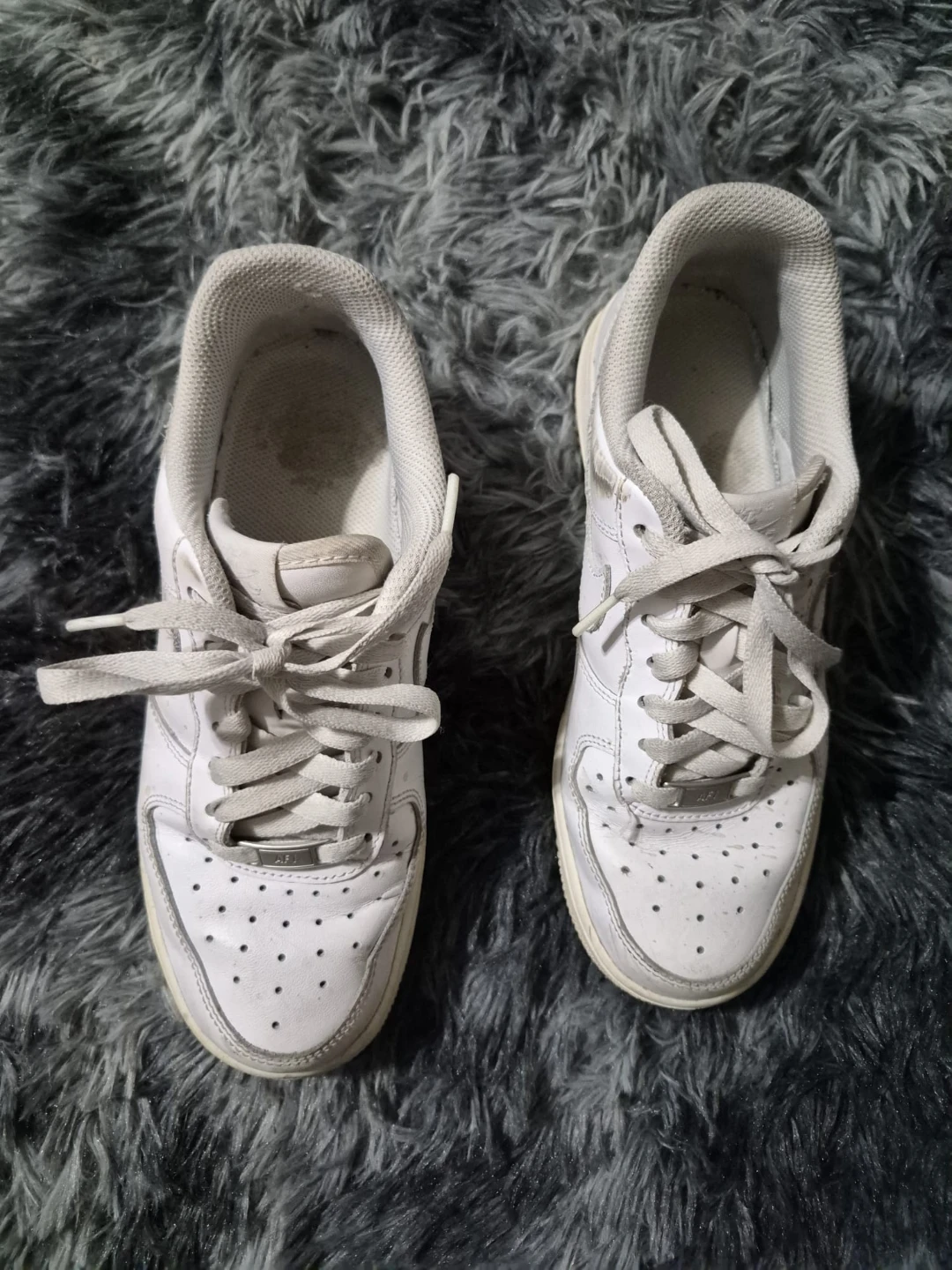Nike Air Force 1 White Sneakers size 7 - photo 5
