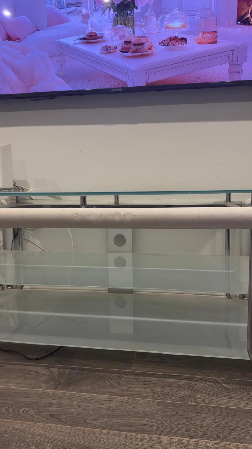 Glass and Metal TV Stand - photo 5