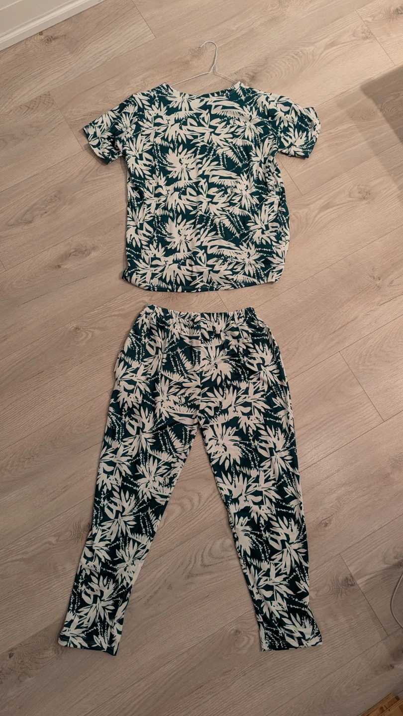Green and White Pajama Set