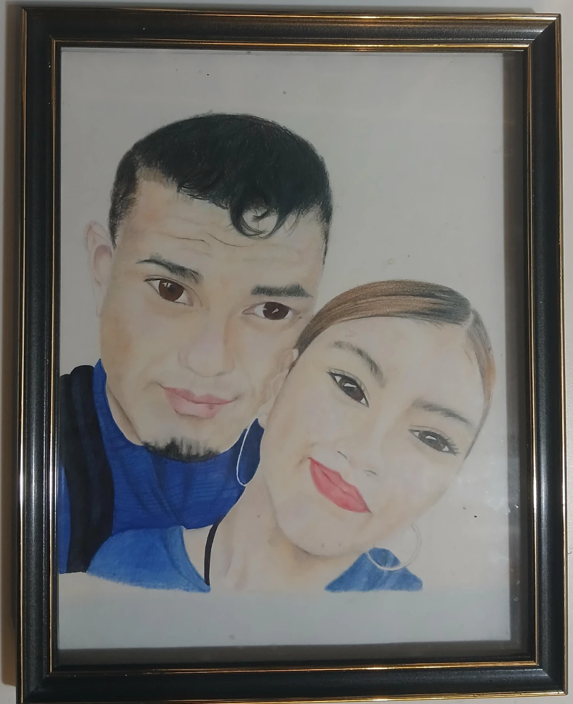 Framed Drawings: Couple, Eye, Apple, Ronaldo, Cat - photo 3