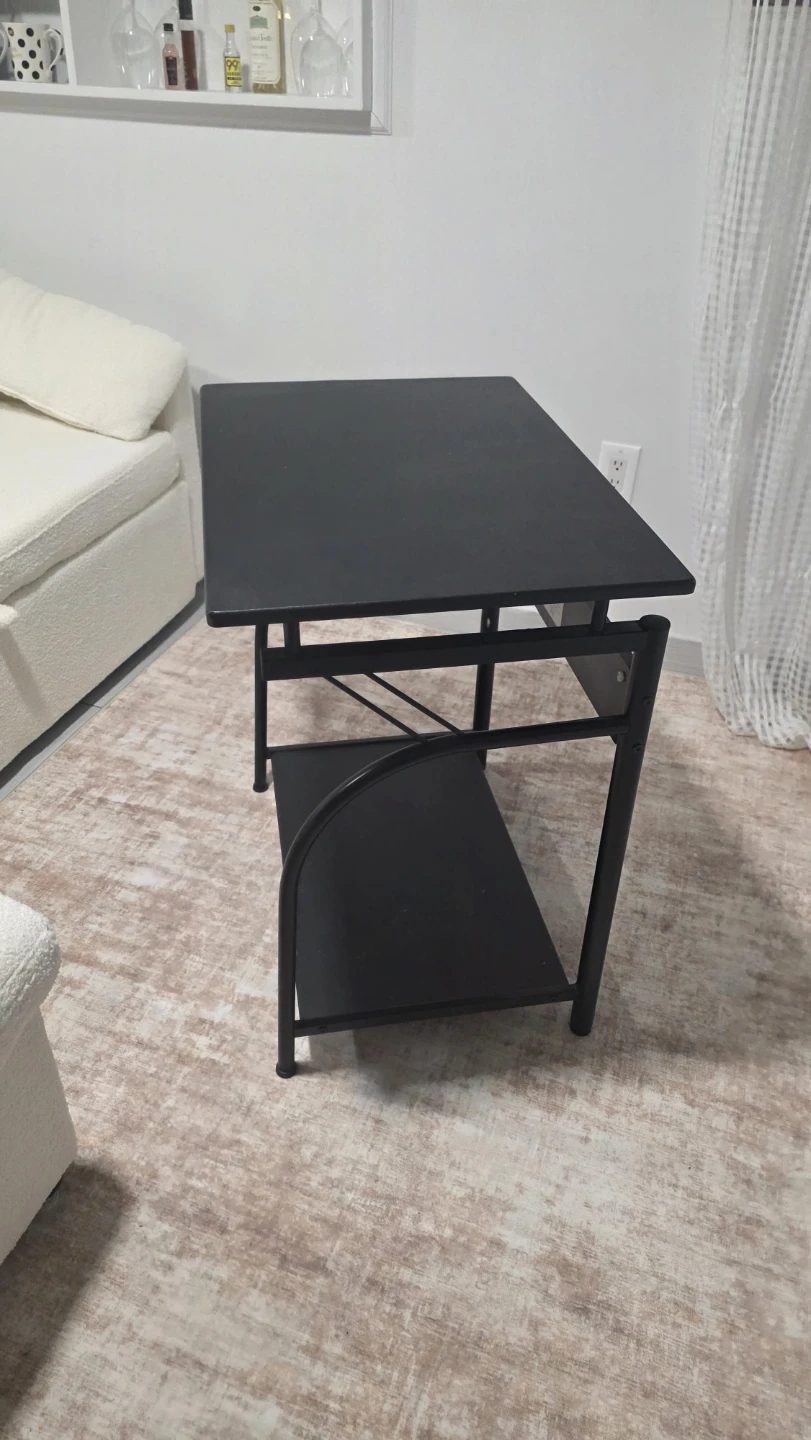 Black Side Table with Shelf - photo 2