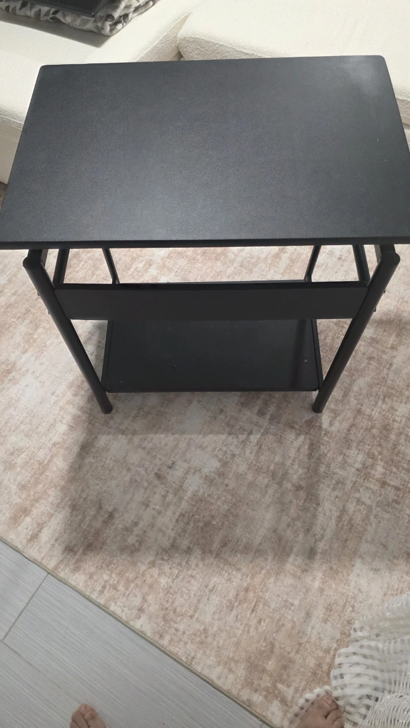 Black Side Table with Shelf - photo 3
