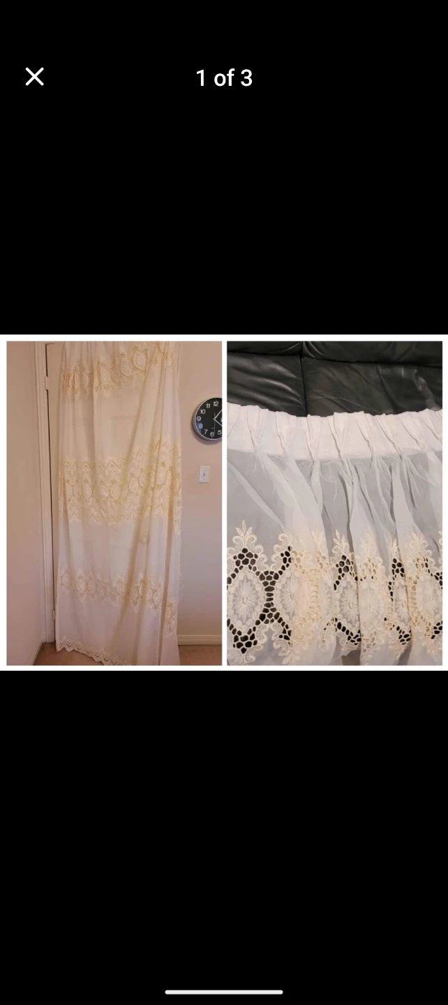 White lace curtains