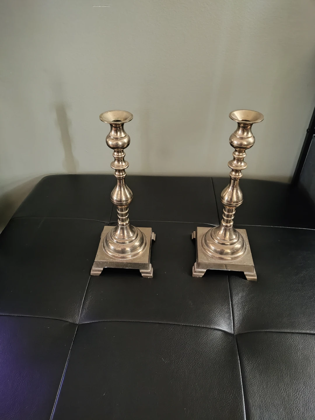 Pair of Vintage Brass Candlestick Holders - photo 5