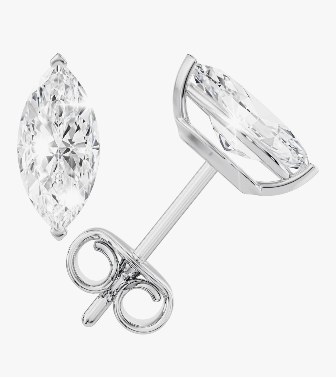 Moissanite Marquise Cut 1ct. Earrings sterling silver - photo 2