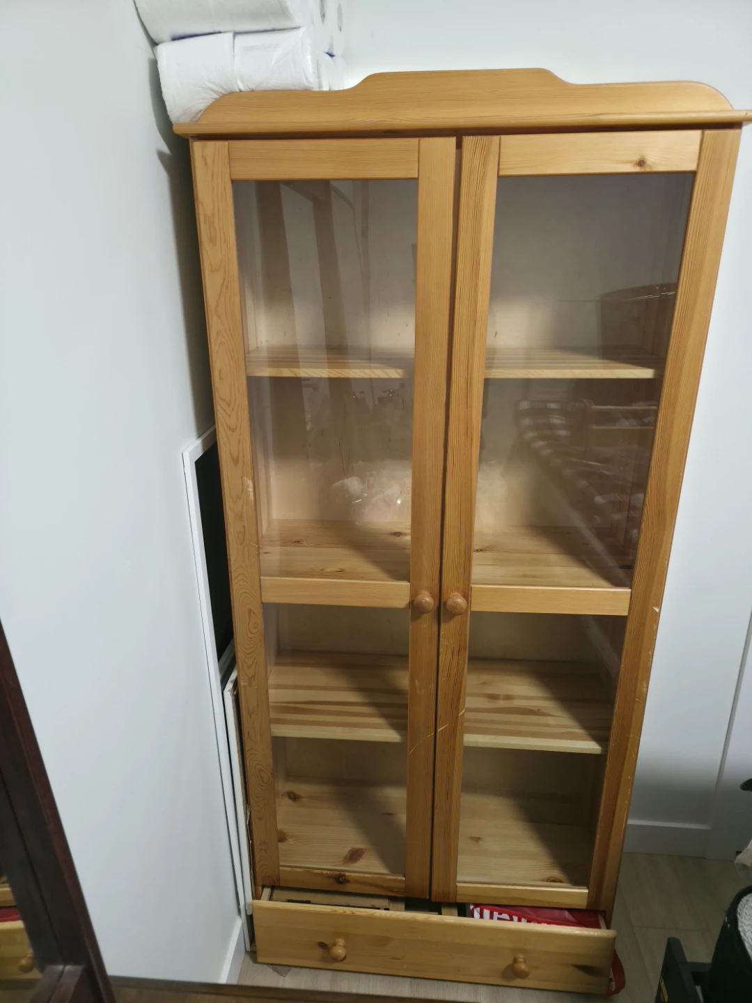Wooden Display Cabinet with Glass Doors - photo 2