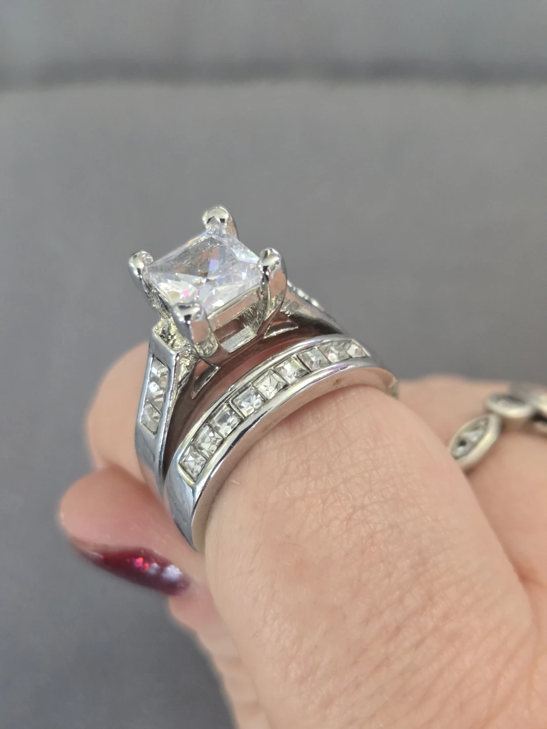 Princess Cut Engagement Ring with Band