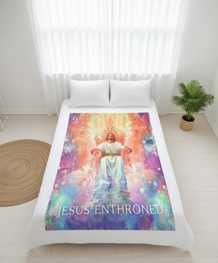 Jesus Enthroned Blanket 🧡