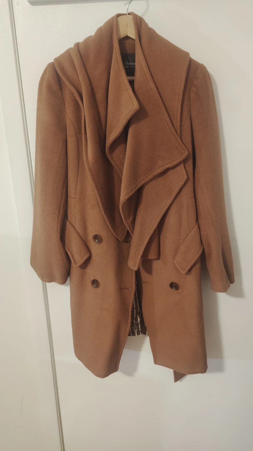 Givh Shyh Brown Wool Blend Coat