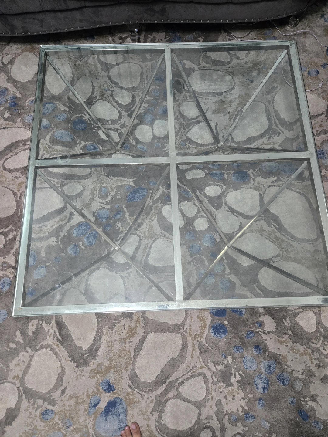 Modern Glass and Chrome Coffee Table