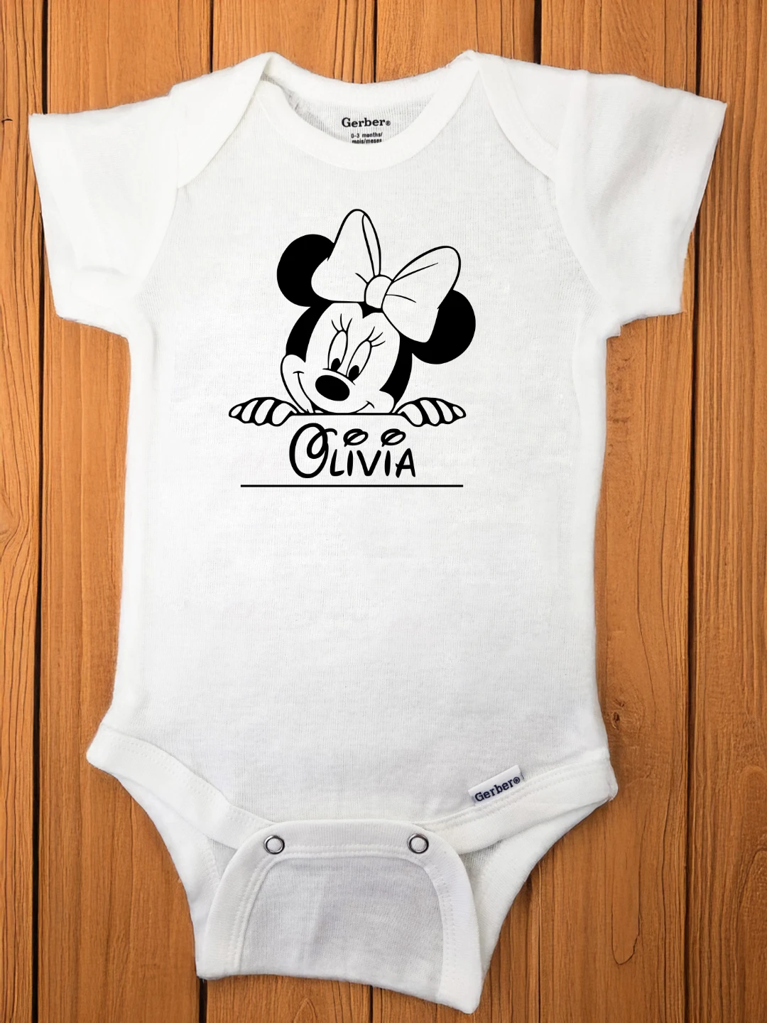 Custom Disney Mickey Minnie Baby Onesie - photo 2