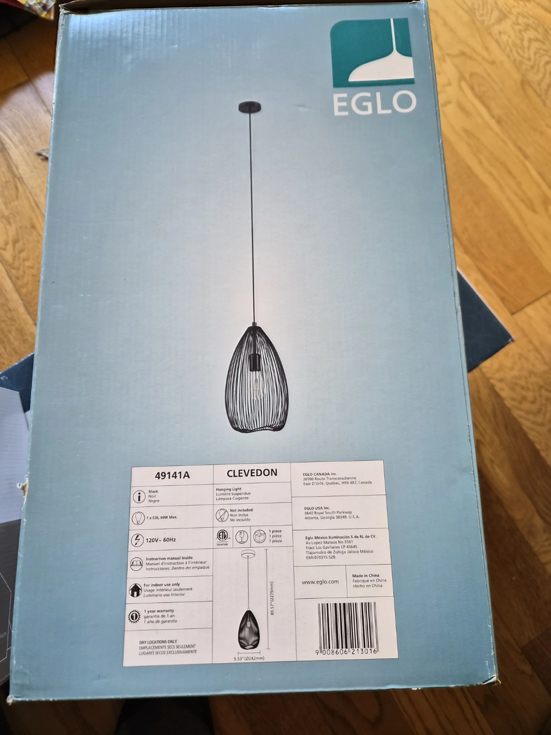 Eglo Clevendon Pendant Light - New in Box! - photo 3