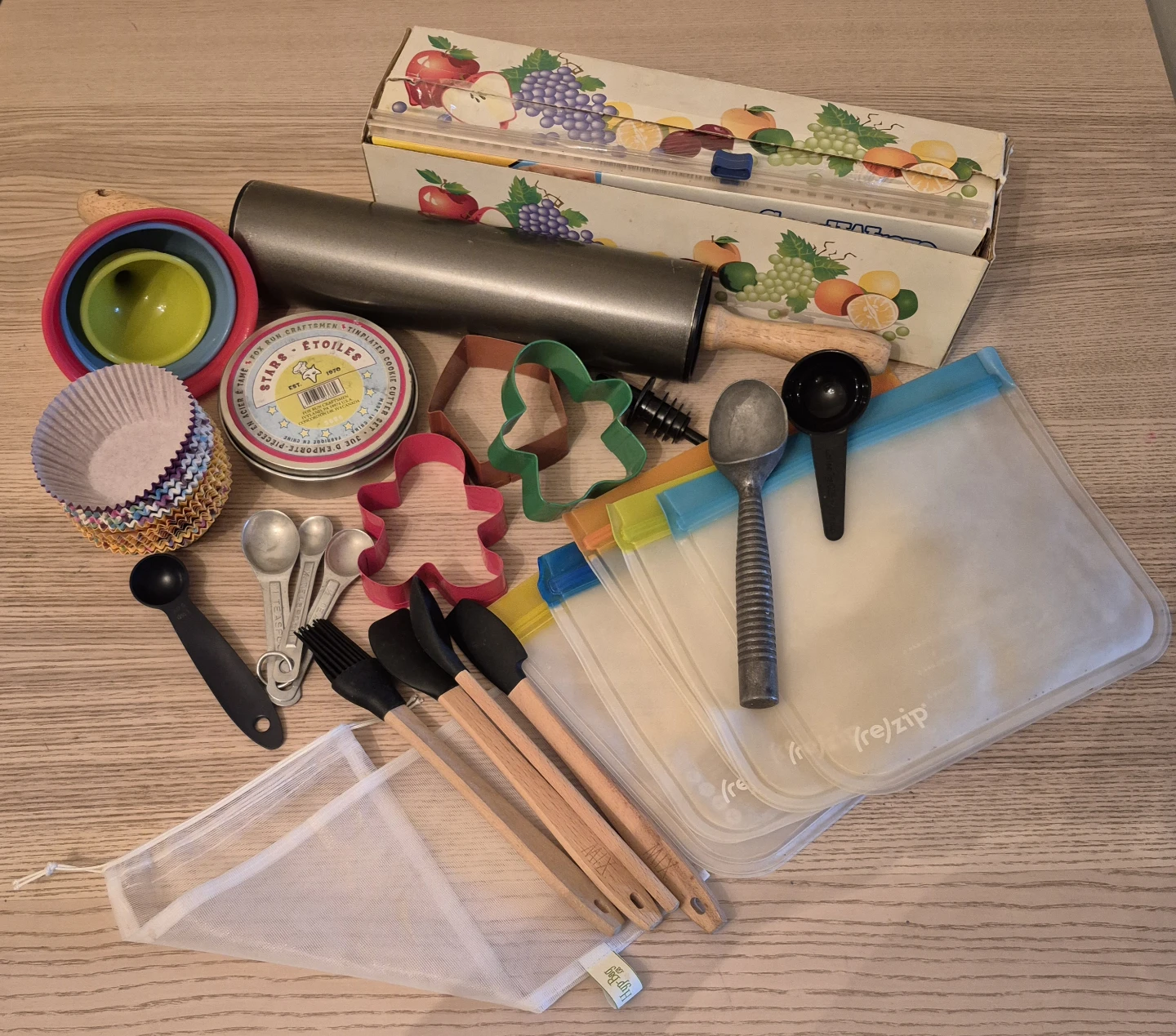 Baking Supplies Bundle - Rolling Pin, Cookie Cutters & More