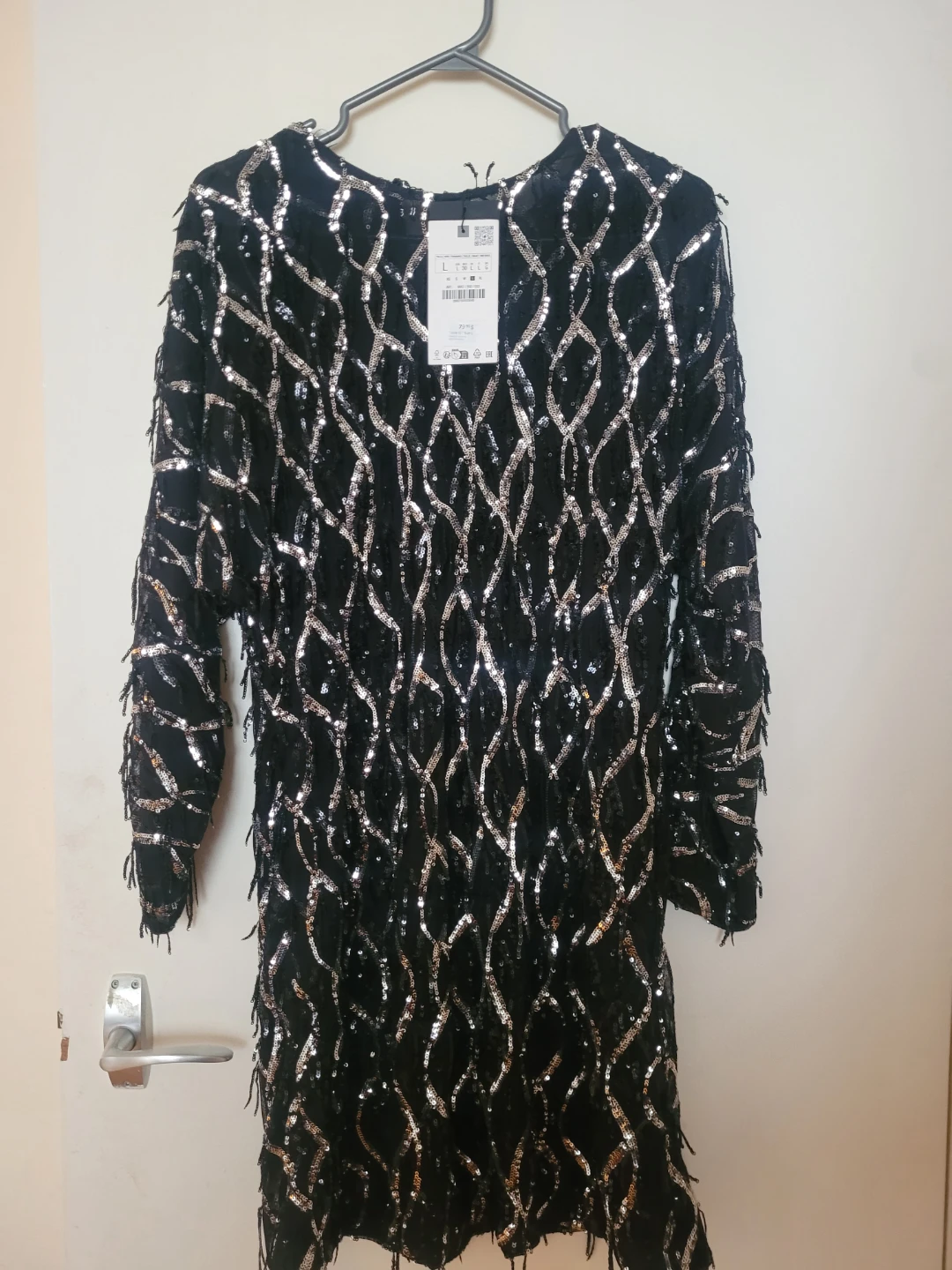 Black Sequin Dress - Size L