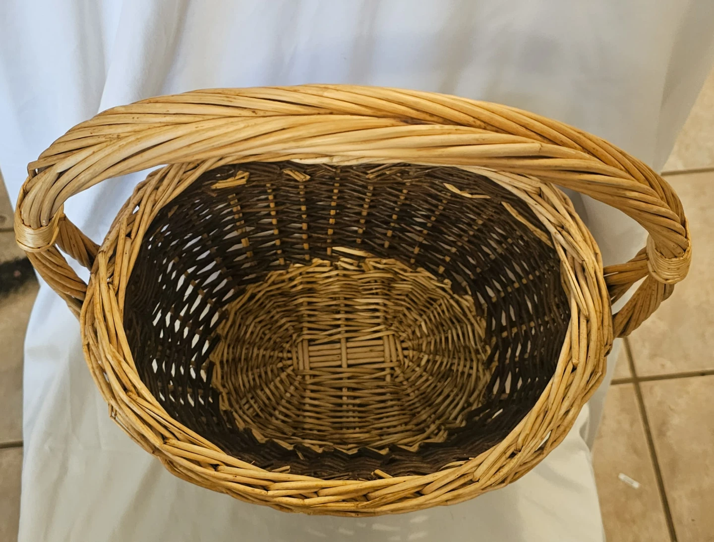 Brown and Beige Decorative Wicker Basket - photo 3