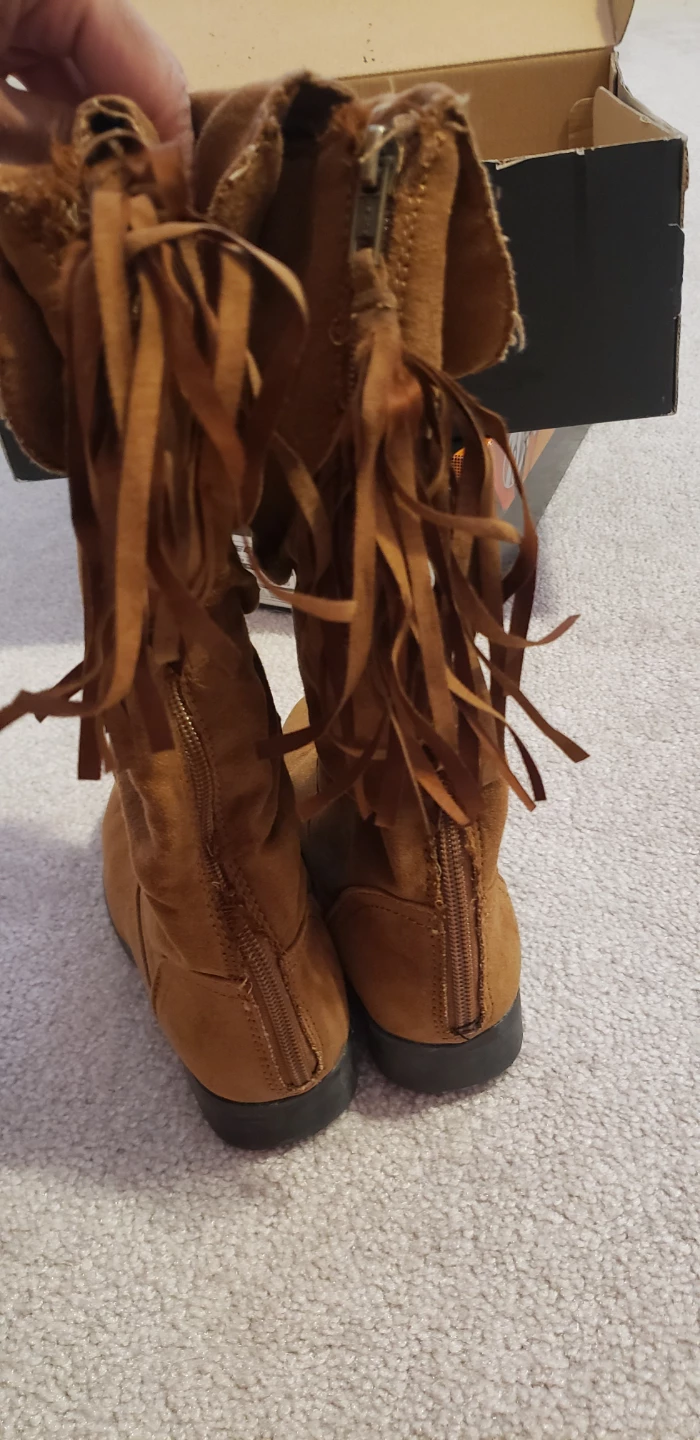 George Tan Suede Boots with Fringe - Size 1 - photo 4