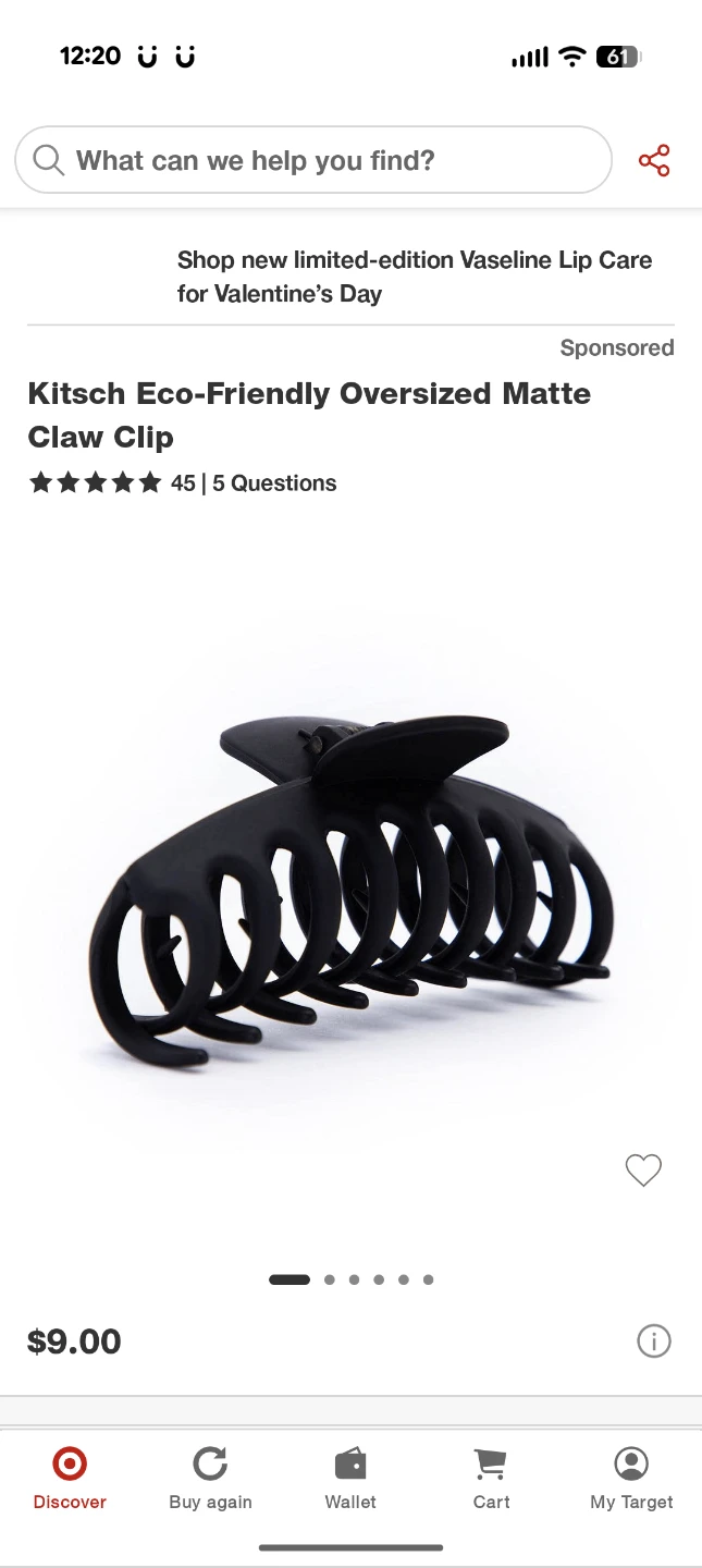 Kitsch Eco-Friendly Oversized Matte Claw Clip - Black - photo 3
