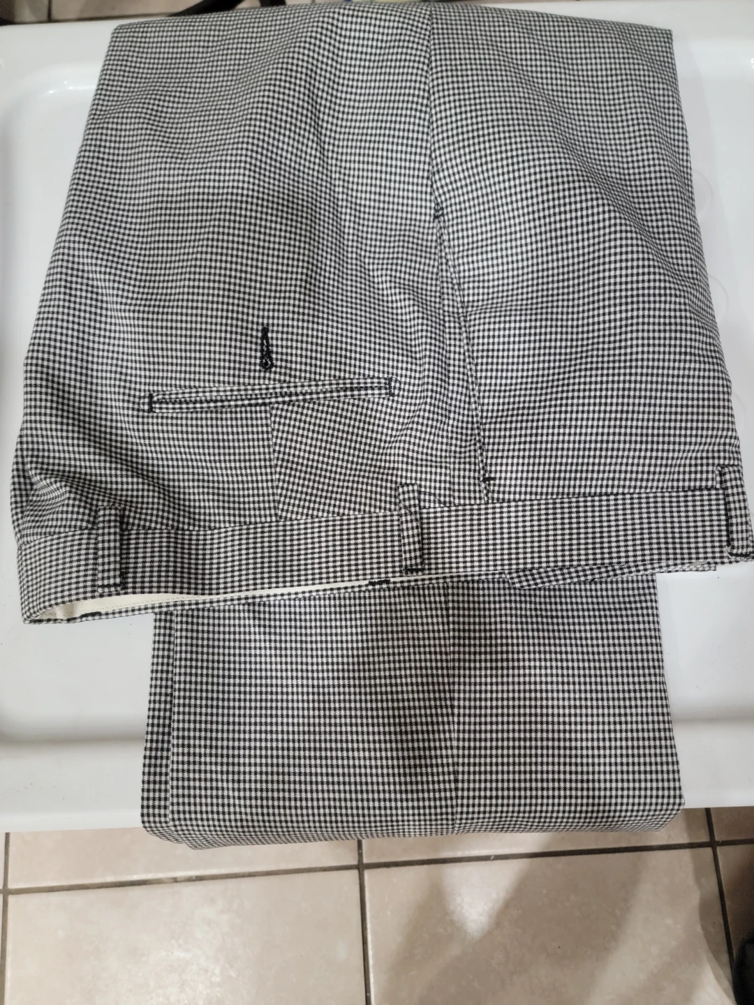 Jonathan Robert Black Gingham Pants - Size 36 - photo 2