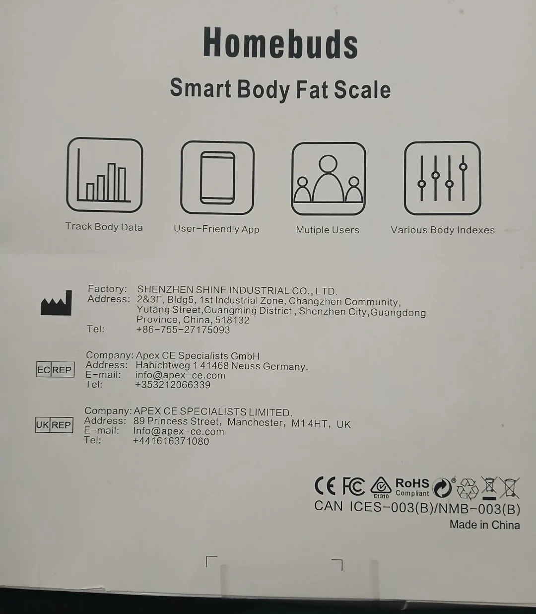 Homebuds Smart Body Fat Scale - photo 3