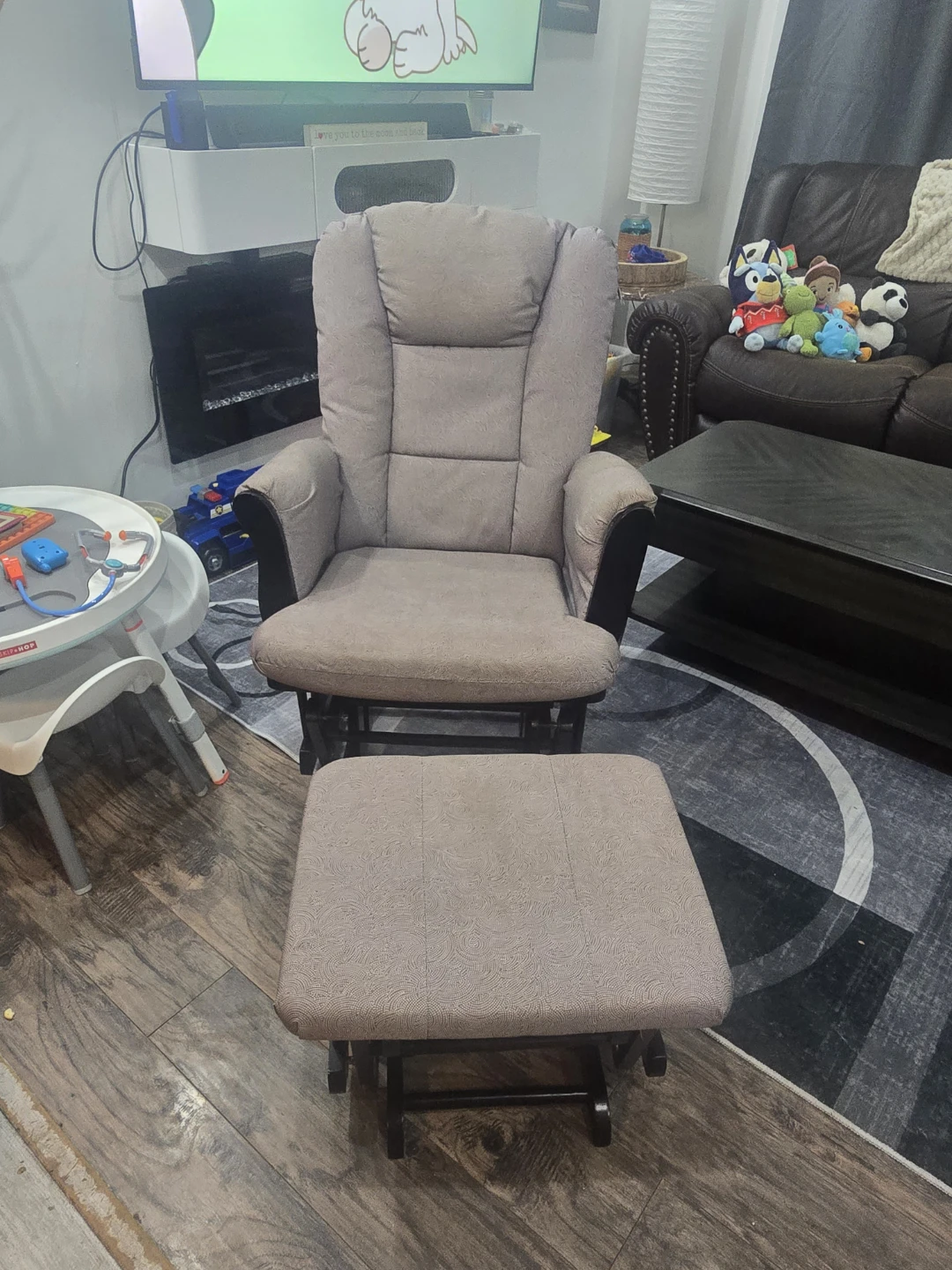 Glider Rocking Chair with Ottoman-reduced