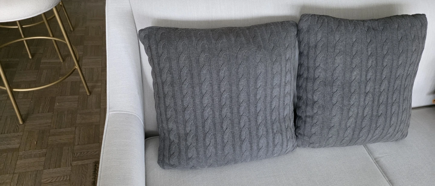 Grey Knit Throw Pillows - Set of 2