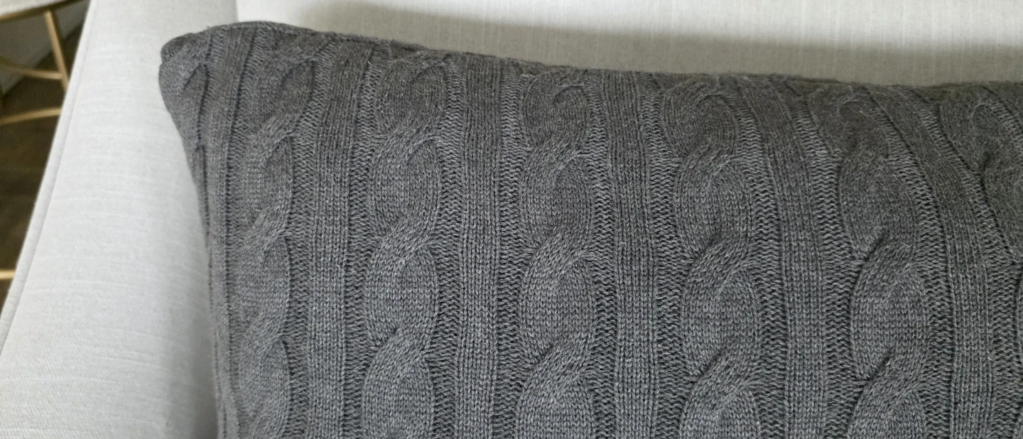 Grey Knit Throw Pillows - Set of 2 - photo 2