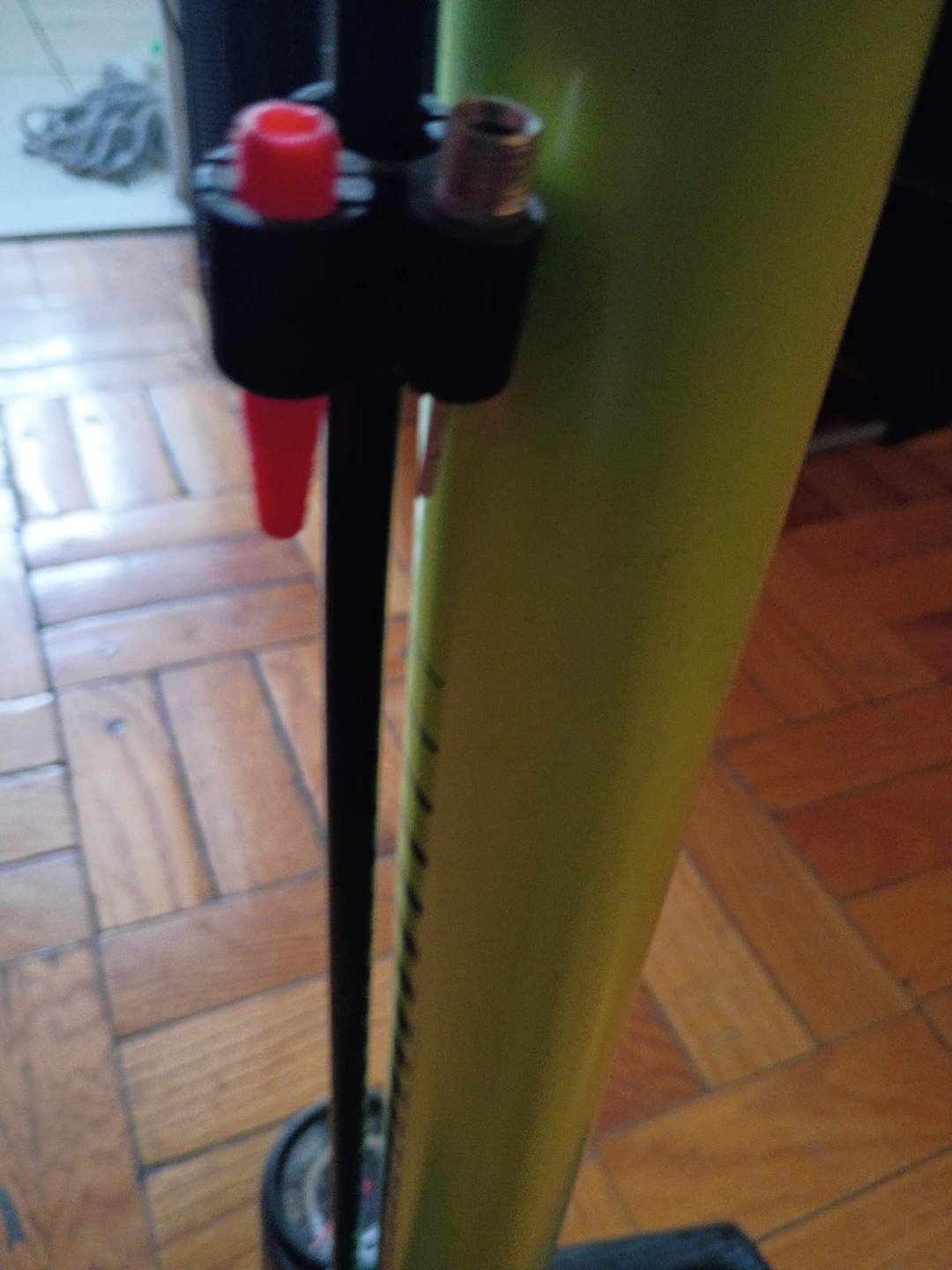 Bright Yellow Bicycle Floor Pump with Gauge - photo 4