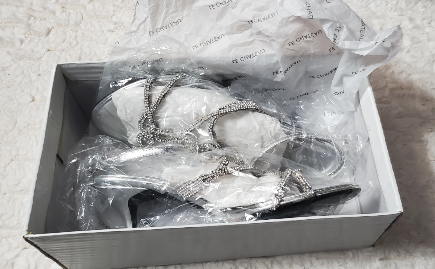Le Château Silver Embellished Heeled Sandals - photo 4