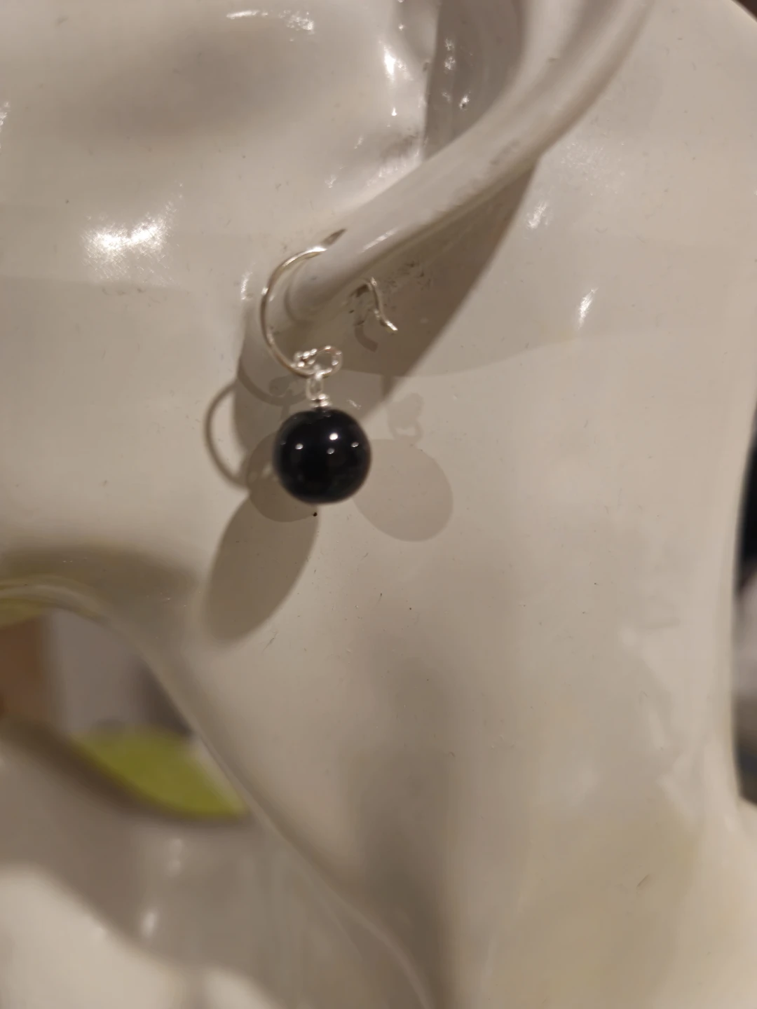 Onyx Drop Earrings, 925 Sterling Silver