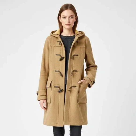 TNA Camel Tan Wool Women's Duffle Coat Size XS