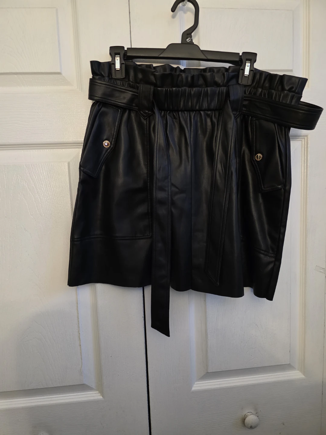 Black Faux Leather Skirt