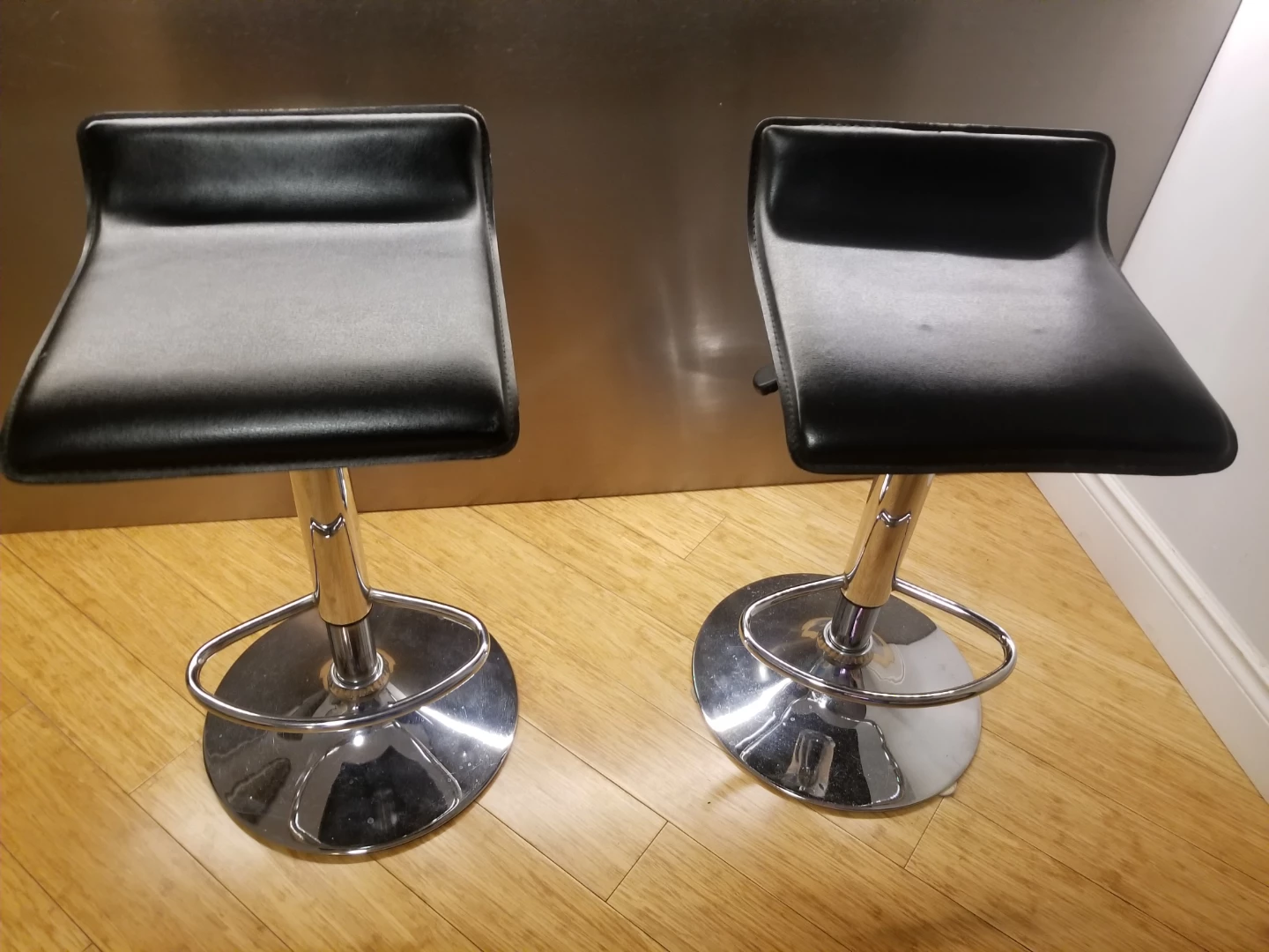 Pair Adjustable Height Bar Stools