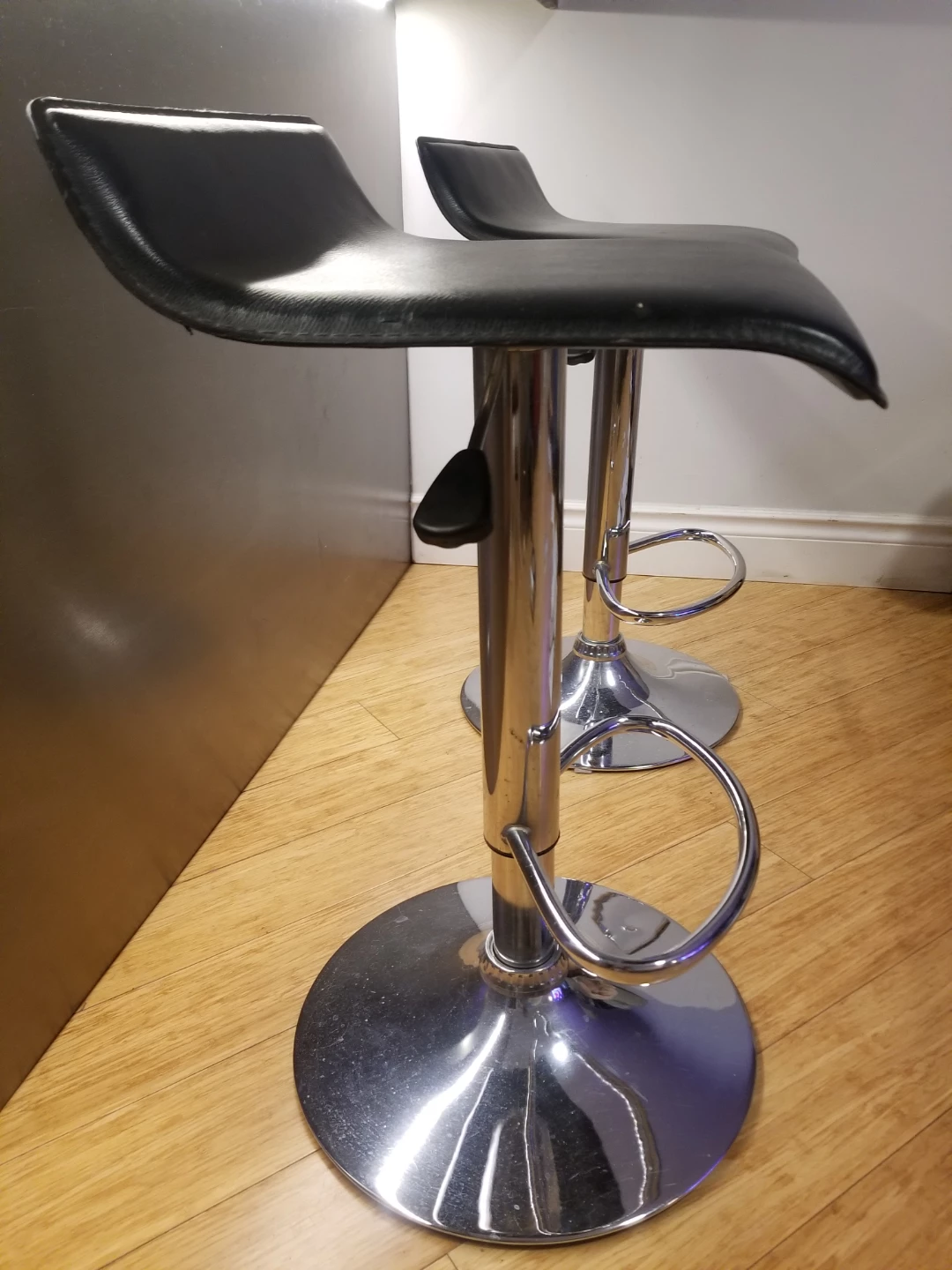 Pair Adjustable Height Bar Stools - photo 2
