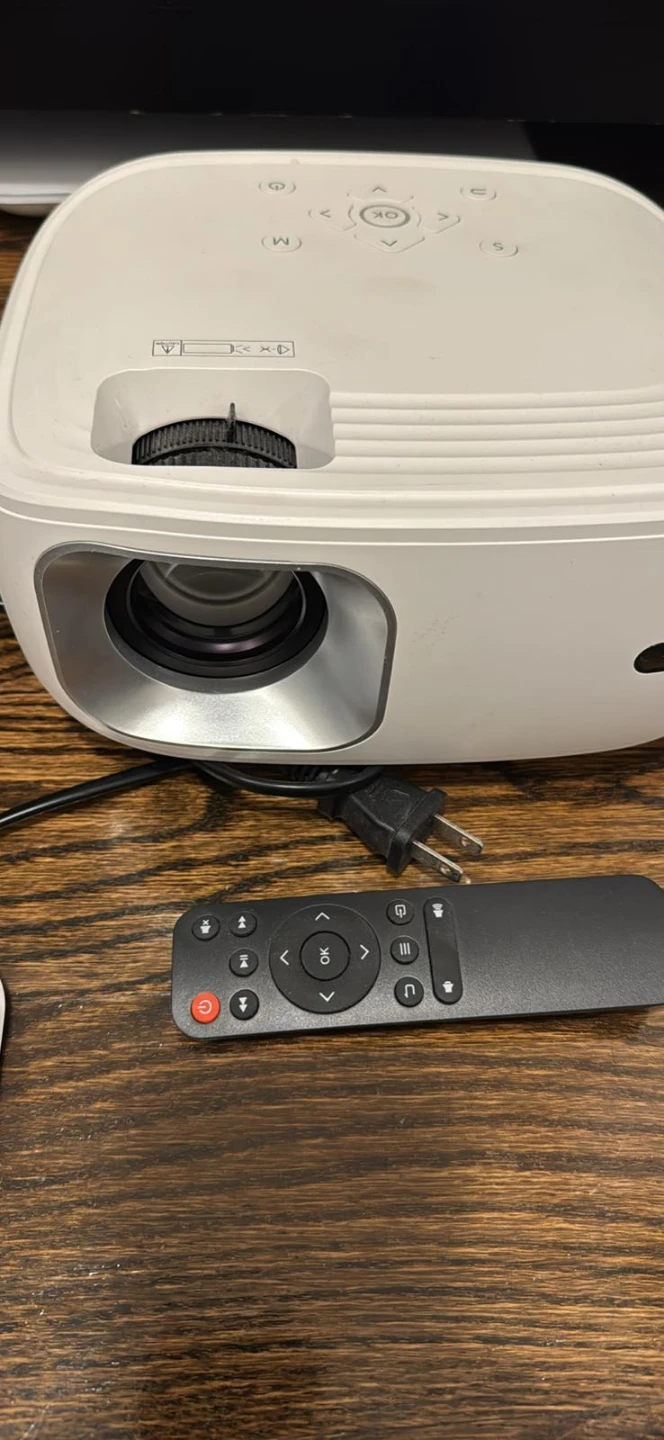 White Portable Projector with Remote