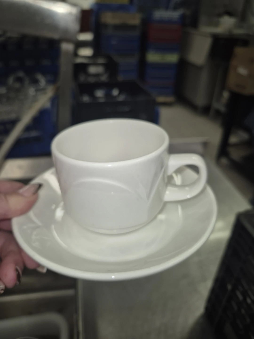 White Coffee Cup and Saucer Set