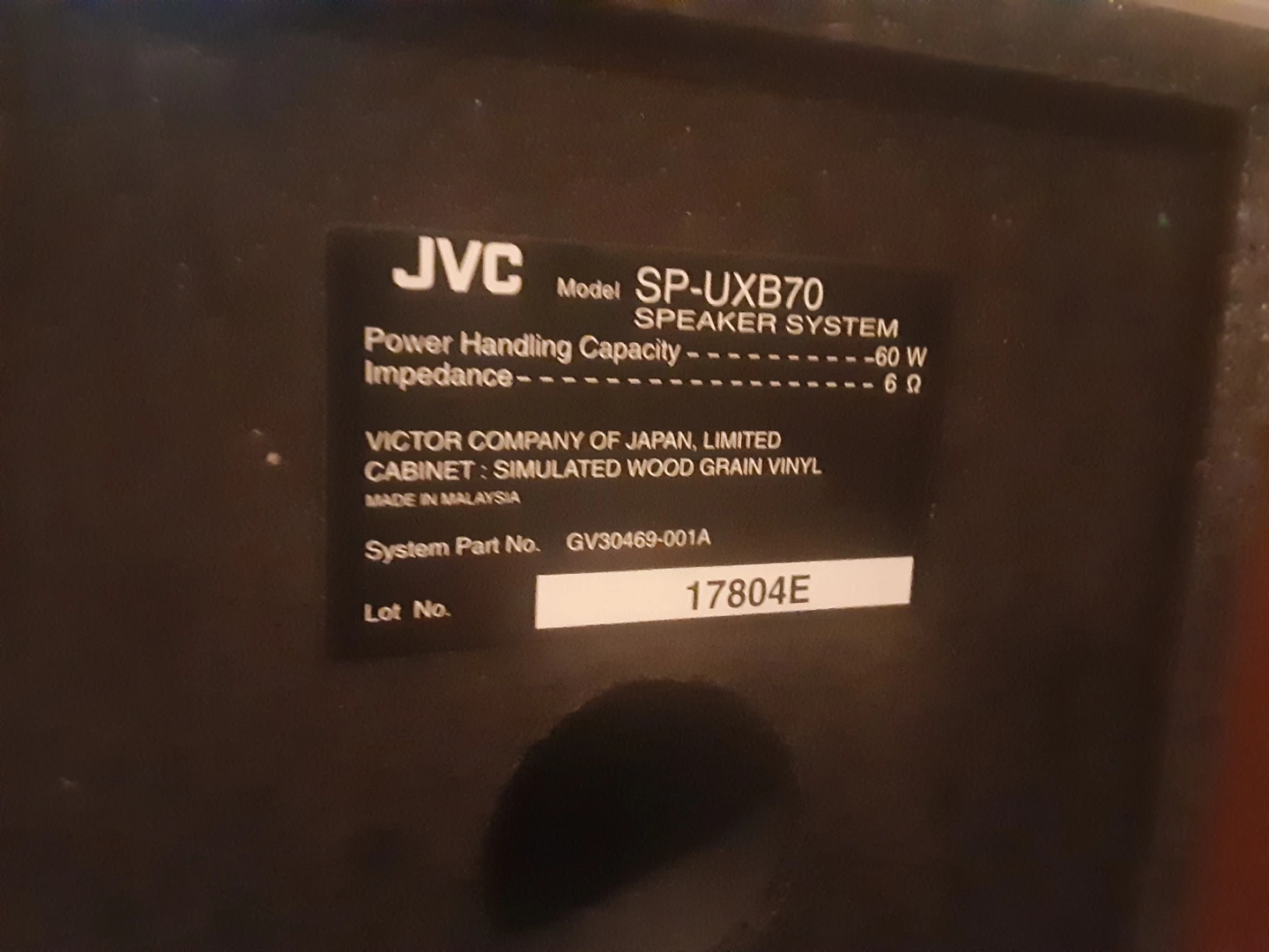 Pair of JVC SP-UXB70 Speakers - photo 2